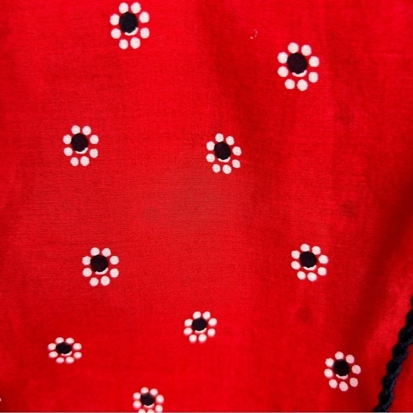 Talbots Boho Floral Bandana Print Cotton Blouse Large Petite Red - Picture 11 of 14